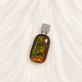 Dragon Skin Ammolite Pendant 925 Silver Fossil Fire Rainbow Gem | Ancient Energy