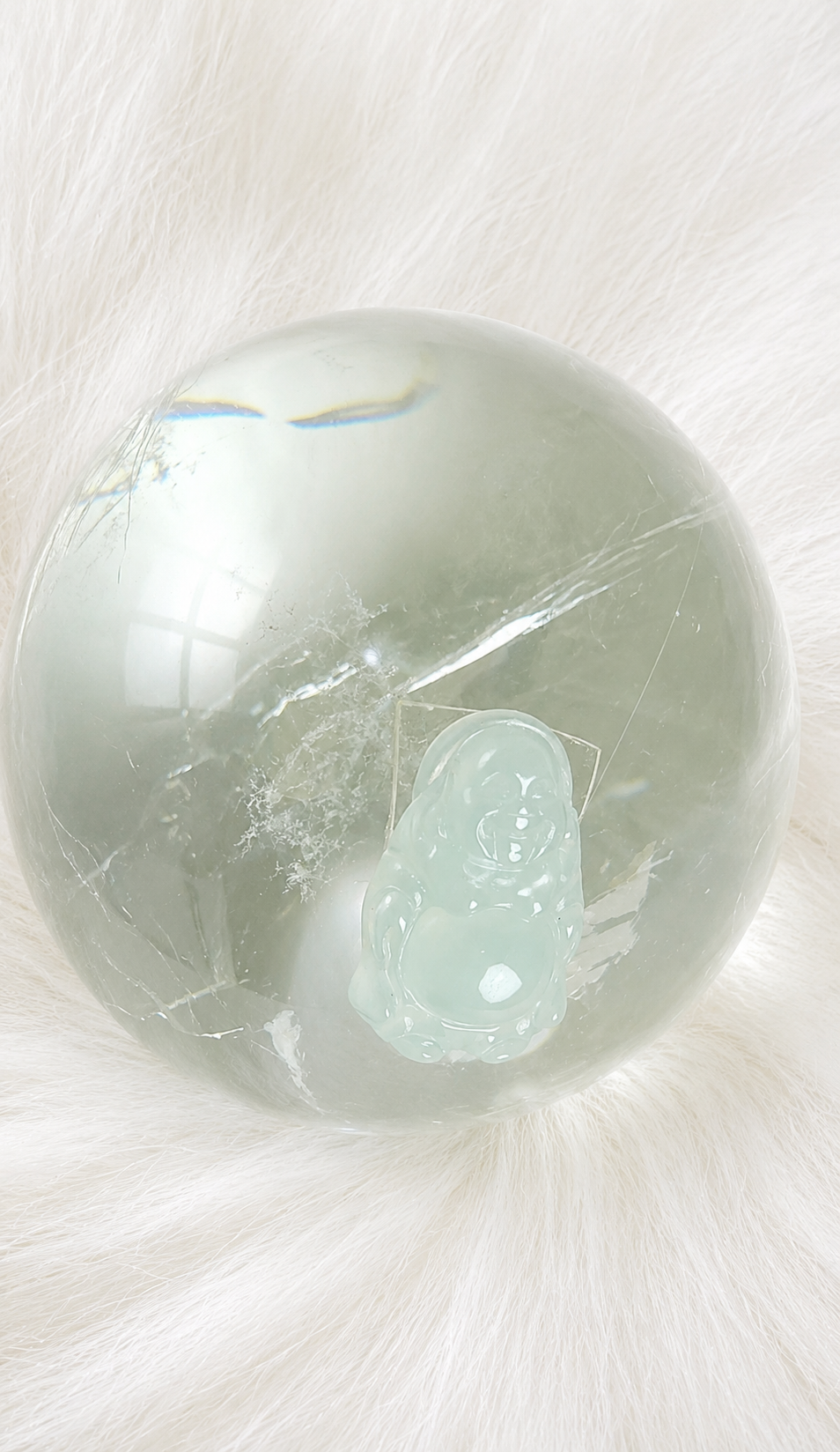 Natural Jadeite Fo Gong Pendant – Pale Icy Green Buddha Charm
