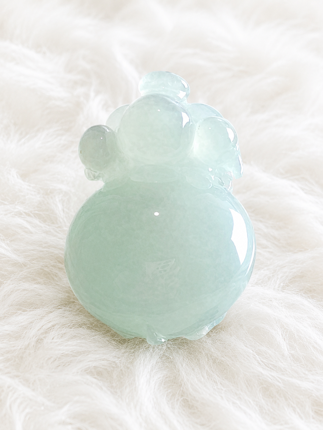 Jade Pig Figurine | Icy Green Wealth Symbol | 23.2mm | Semi-Translucent Carving