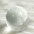 Ram Carved Jade Bi Disc | Icy White Jadeite | 45mm | Harmony & Strength Symbol